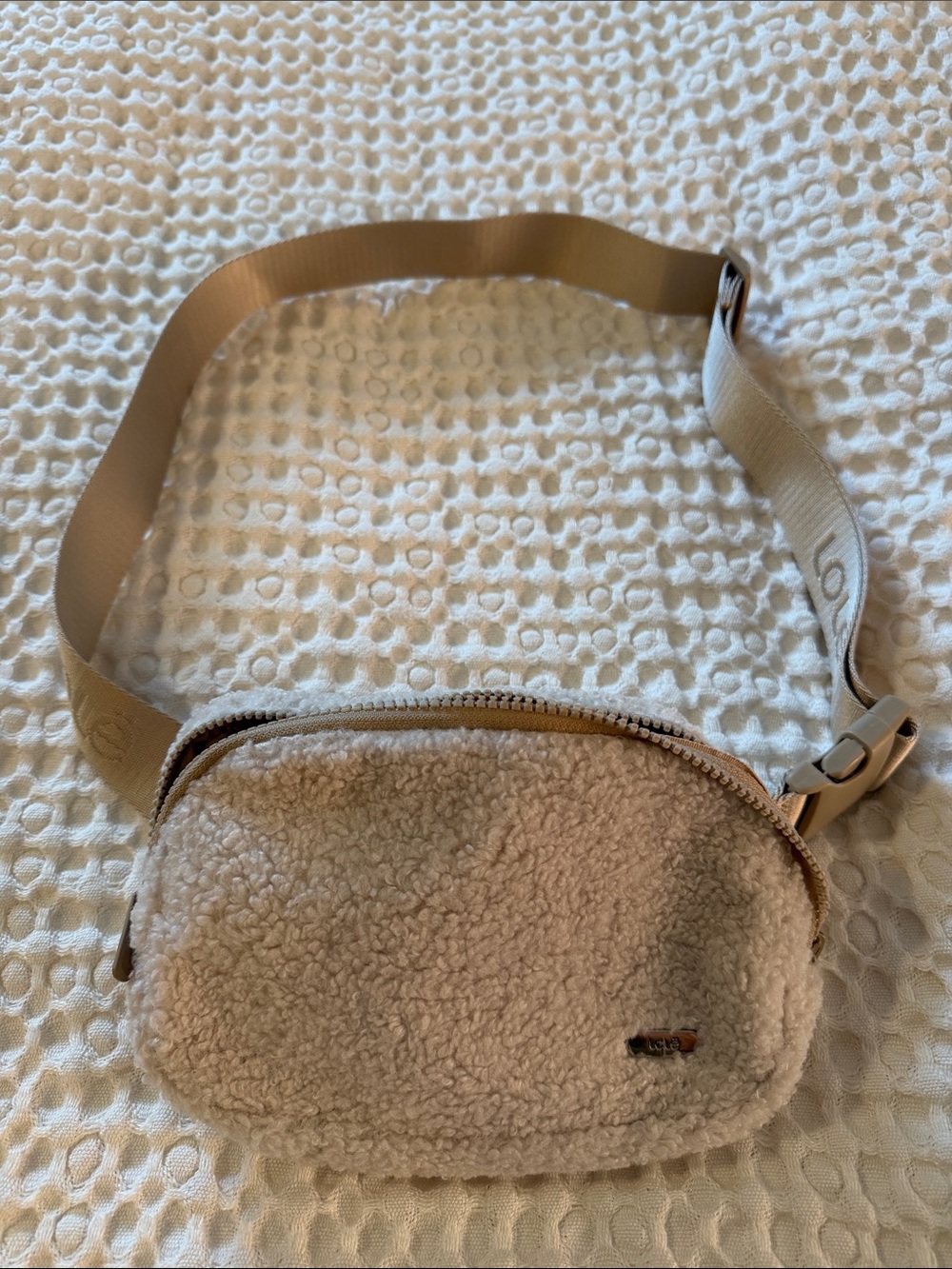 Lole Cream Sherpa Crossbody Belt Bag